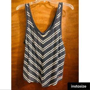 Blue and white stripe Hollister tank top